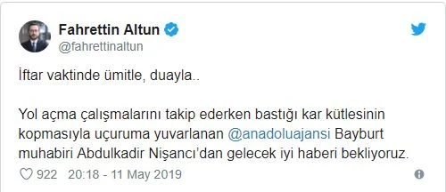 Fahrettin Altun'dan 'Nişancı' paylaşımı